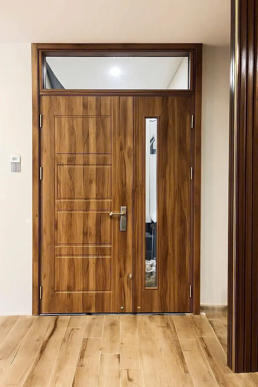 Cửa composite Bình Định màu gỗ tự nhiên cho phòng khách
