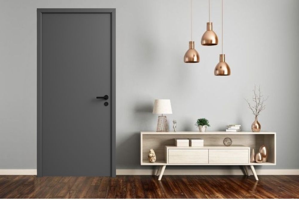 Cửa composite màu xám/ghi
