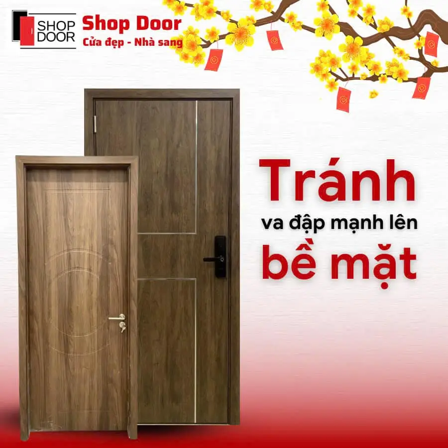 Cửa composite tránh va đập mạnh lên bề mặt