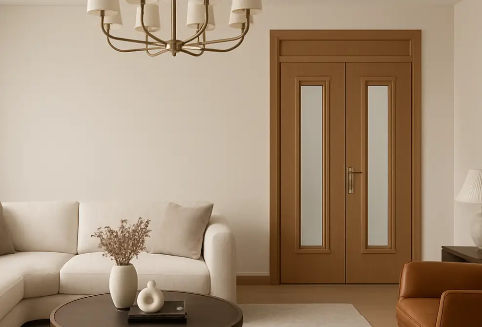 Cửa nhựa composite 2 cánh thiết kế cao cấp