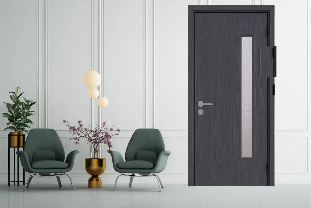 Cửa nhựa composite có ô kính hiện đại