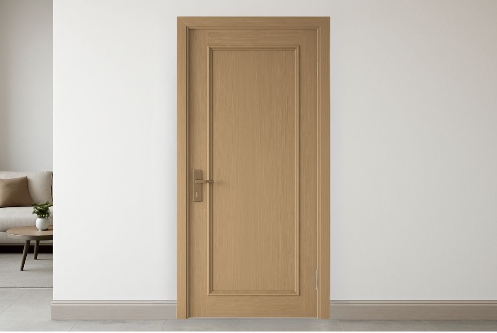 Cửa nhựa composite phào nổi phòng ngủ hiện đại