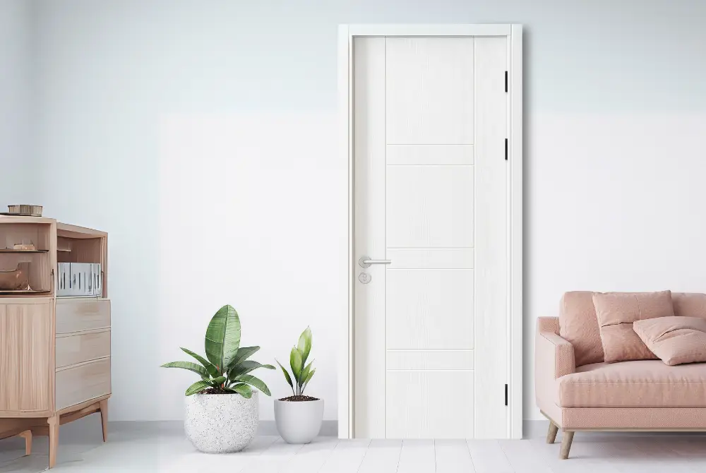 mẫu cửa composite màu trắng hiện đại