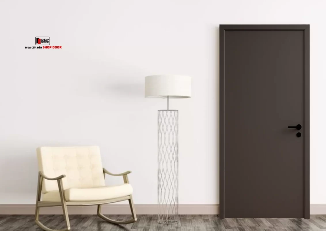 Cửa composite phong cách tối giản màu nâu hiện đại