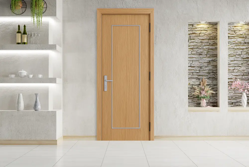 cửa composite vân gỗ phòng khách