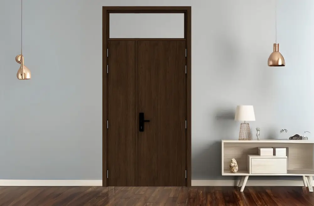 phối màu cửa composite đen và nội thất sáng