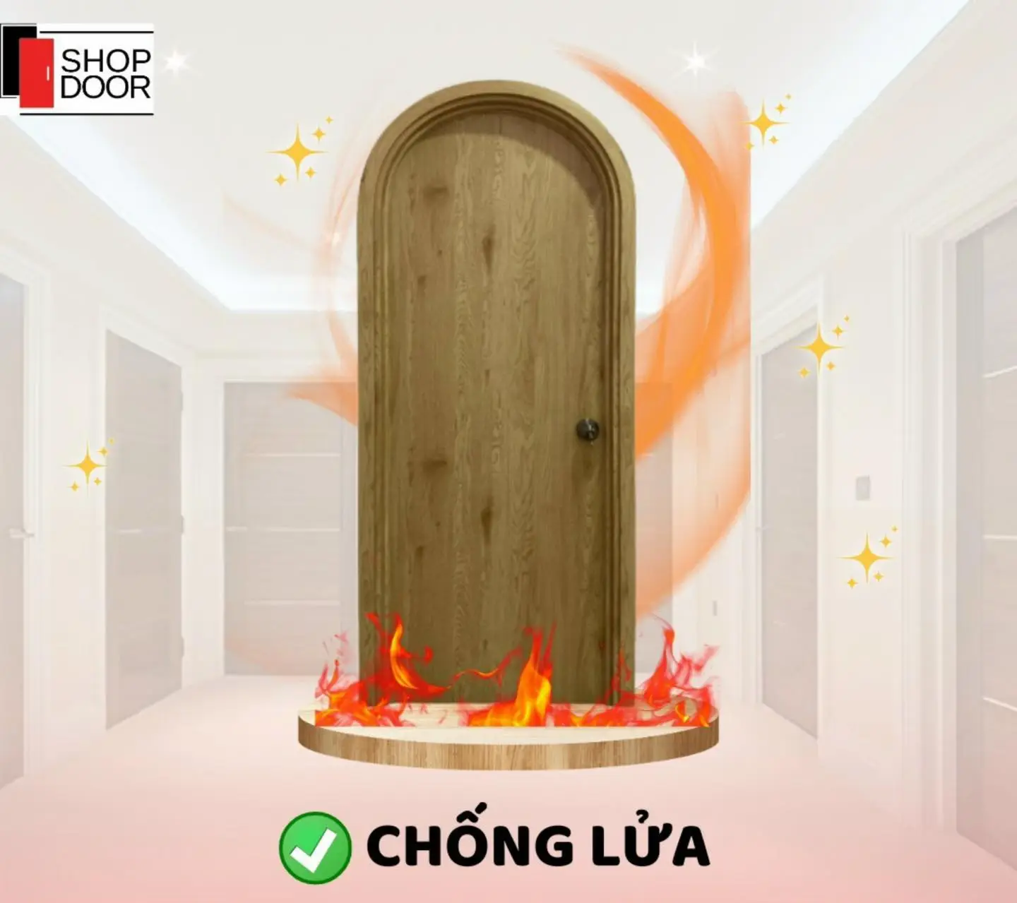 Cửa chống lửa vân gỗ ShopDoor