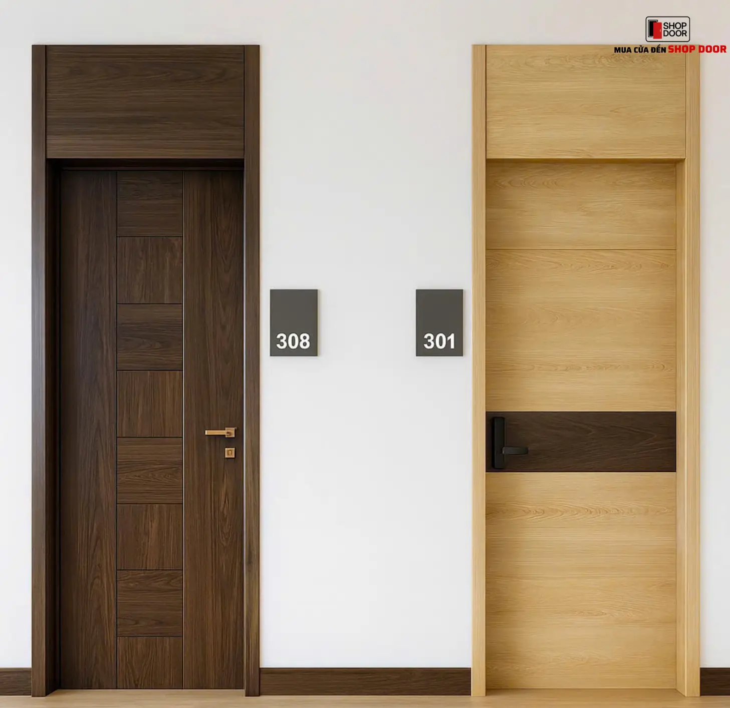 Cửa gỗ công nghiệp chống cháy sử dụng cho nhà ở tại Bình Định