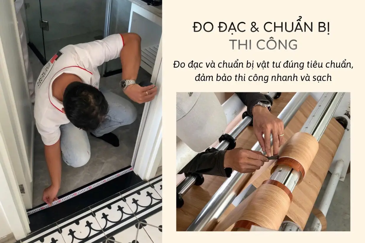 đo đạt và chuẩn bị thi công