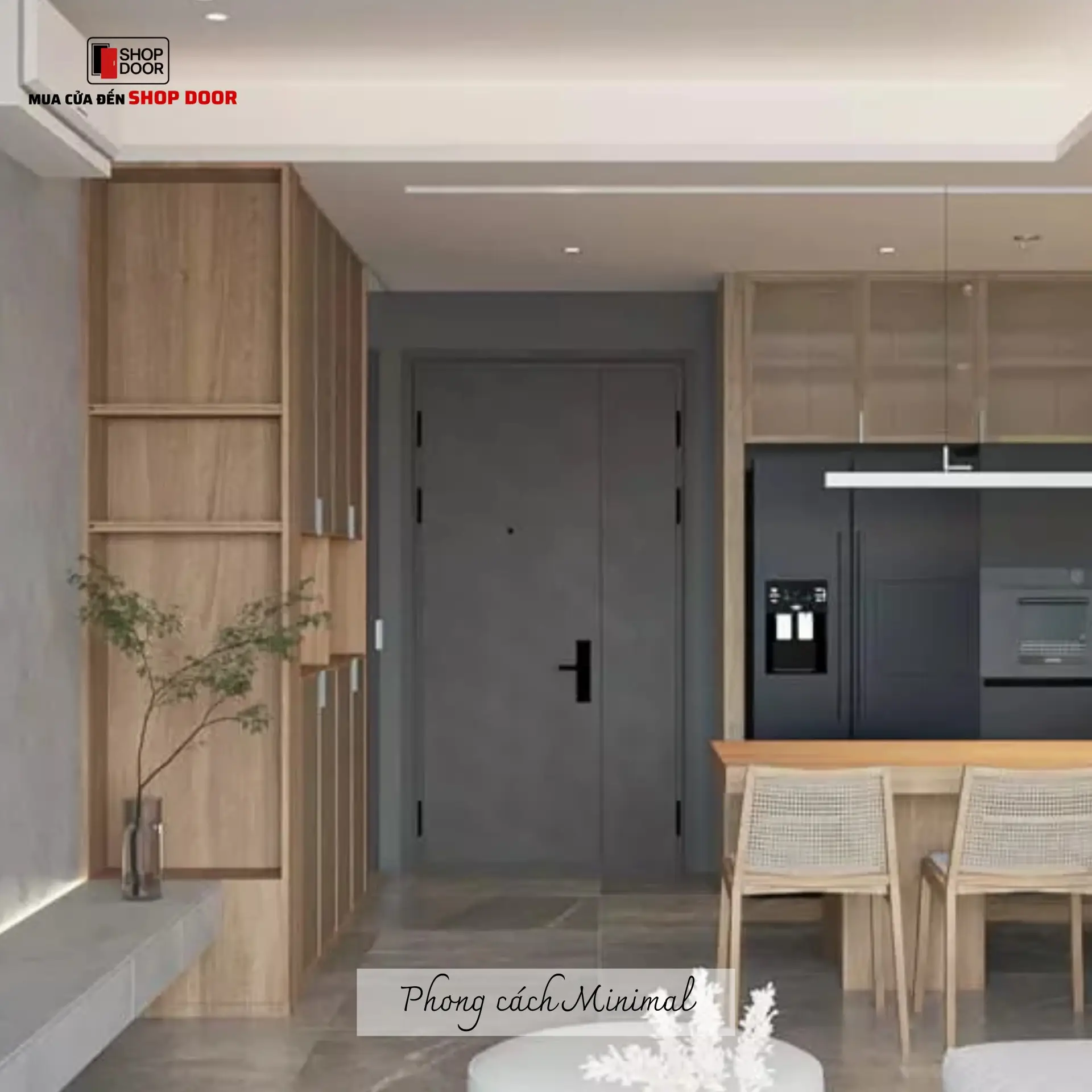 Mẫu cửa nội thất đẹp phong cách Minimal cho nhà phố Quy Nhơn
