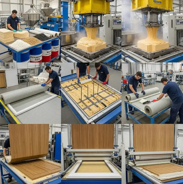 Quy trình sản xuất làm cửa composite