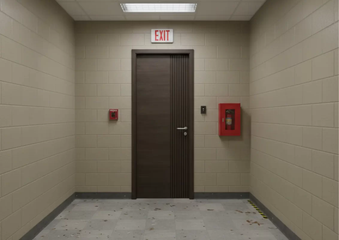 Công trình nhỏ tại Sài Gòn sử dụng cửa chống cháy cho khu vực thoát hiểm