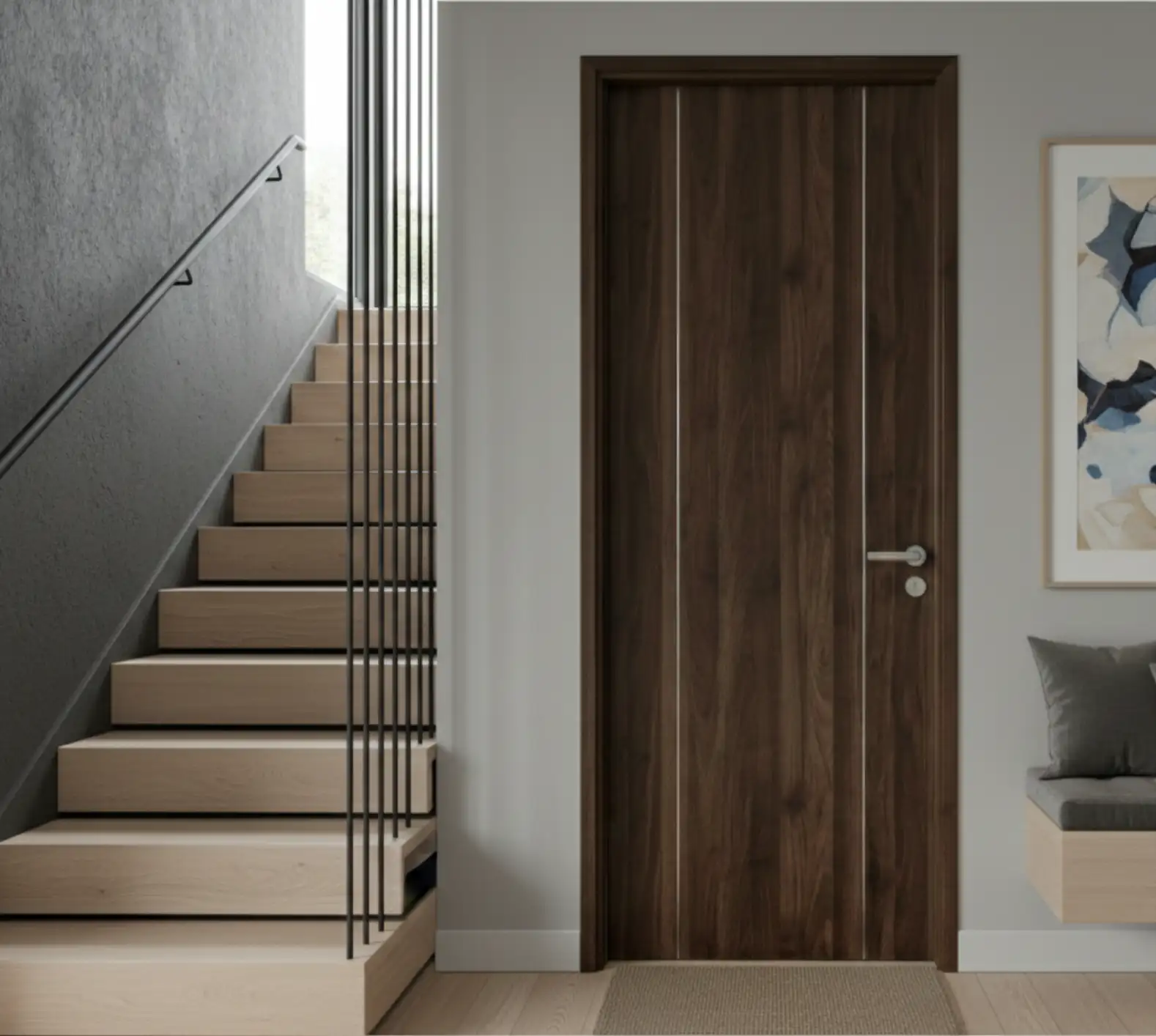 Cửa chống cháy lắp tại khu vực cầu thang nhà phố