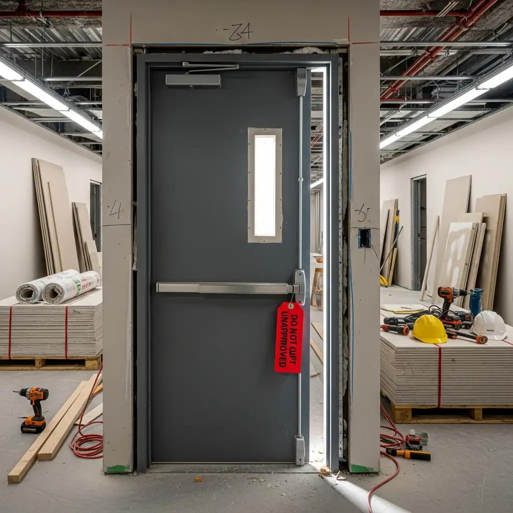 Cửa chống cháy lắp sai kỹ thuật khiến công trình không được nghiệm thu