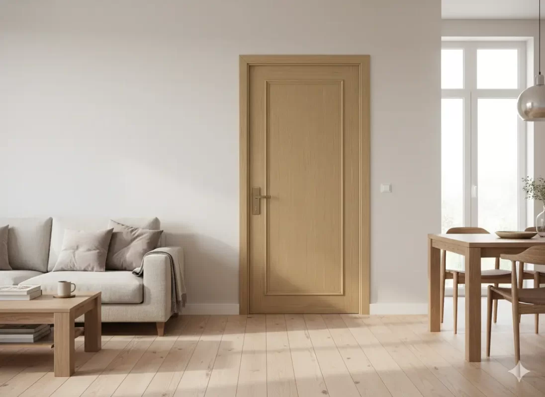 Cửa composite giả gỗ cao cấp tại Bình Định lắp đặt hoàn thiện trong nhà ở