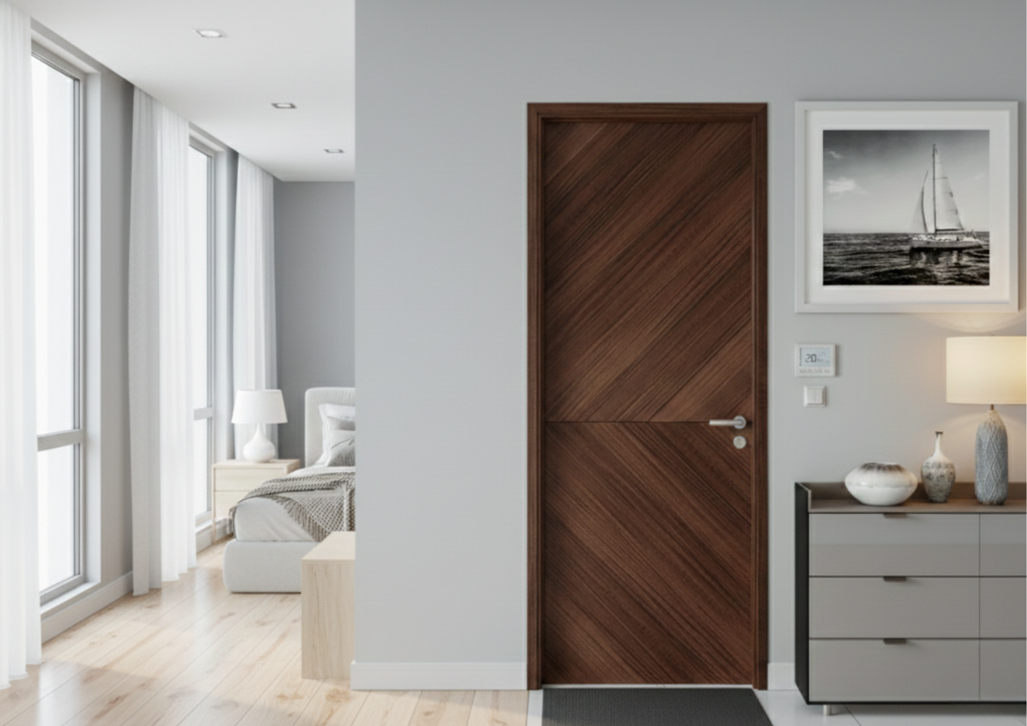 Cửa composite lắp đặt cho căn hộ chung cư tại Quy Nhơn