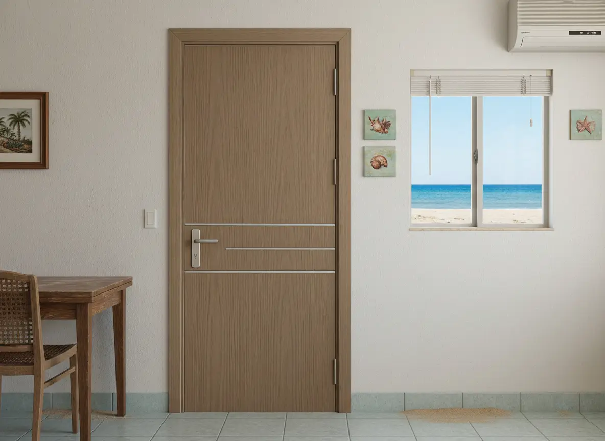 Cửa composite lắp đặt thực tế tại nhà trọ ven biển Quy Nhơn