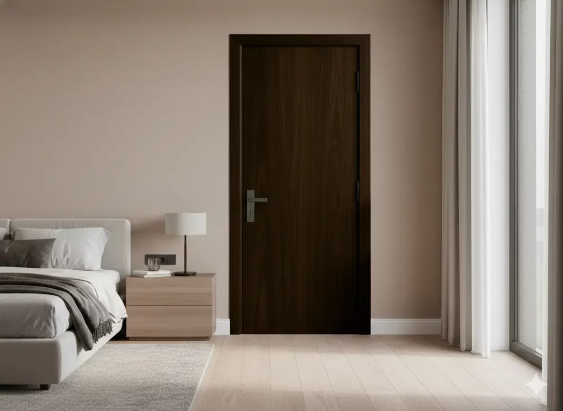 Cửa composite phòng ngủ tại Bình Định lắp đặt hoàn thiện trong nhà phố