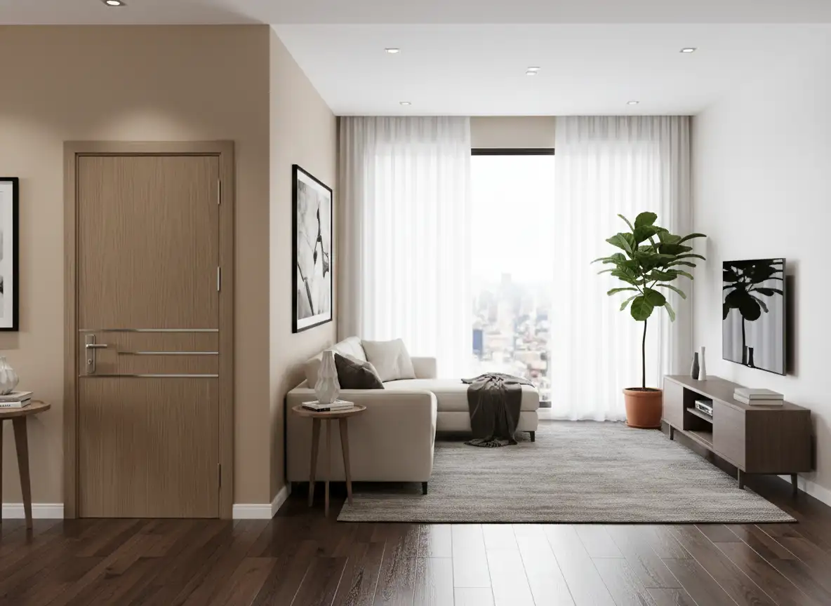 Cửa composite phòng ngủ tại Quy Nhơn phù hợp nhà phố và căn hộ