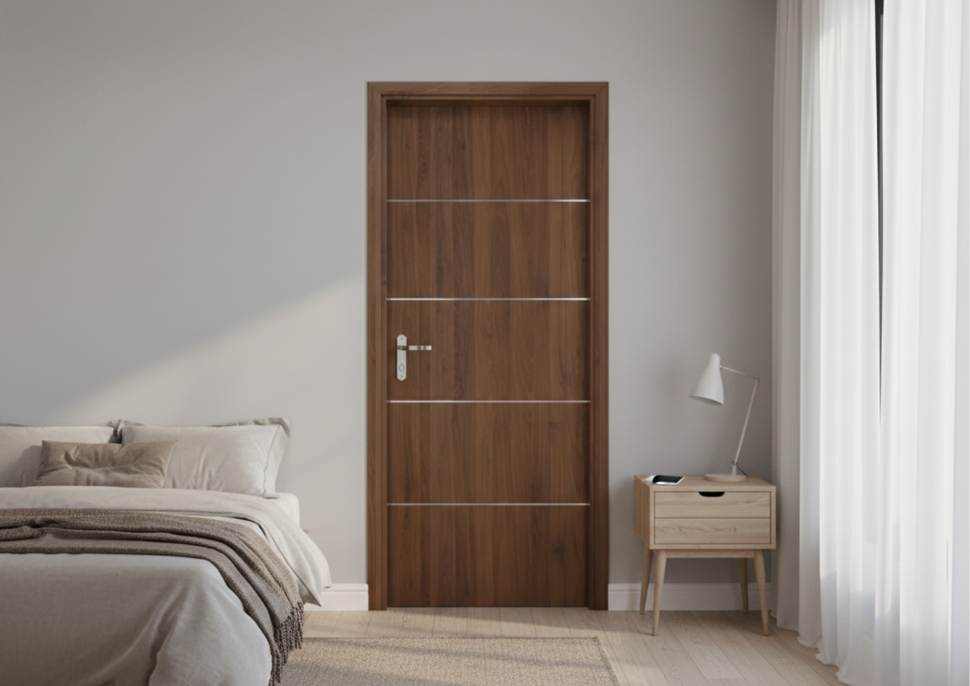 cửa composite vân gỗ phòng ngủ nha trang