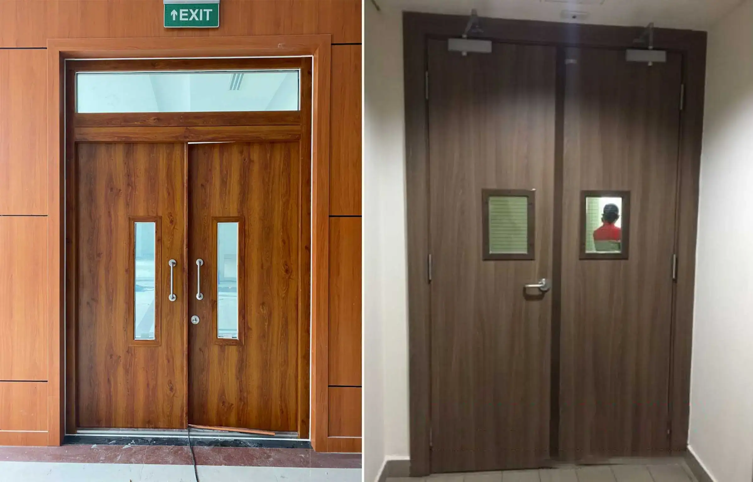 Cửa gỗ chống cháy lắp đặt trong nhà xưởng tại Nha Trang