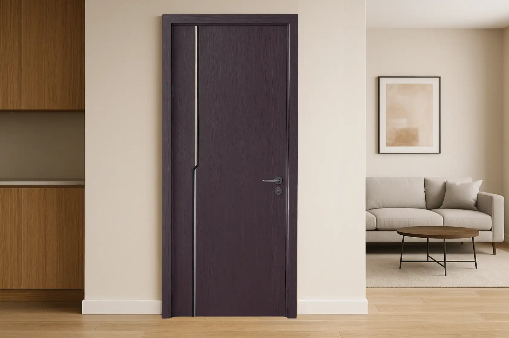 Cửa nhựa composite phòng ngủ tại Nha Trang thiết kế đơn giản, dễ sử dụng