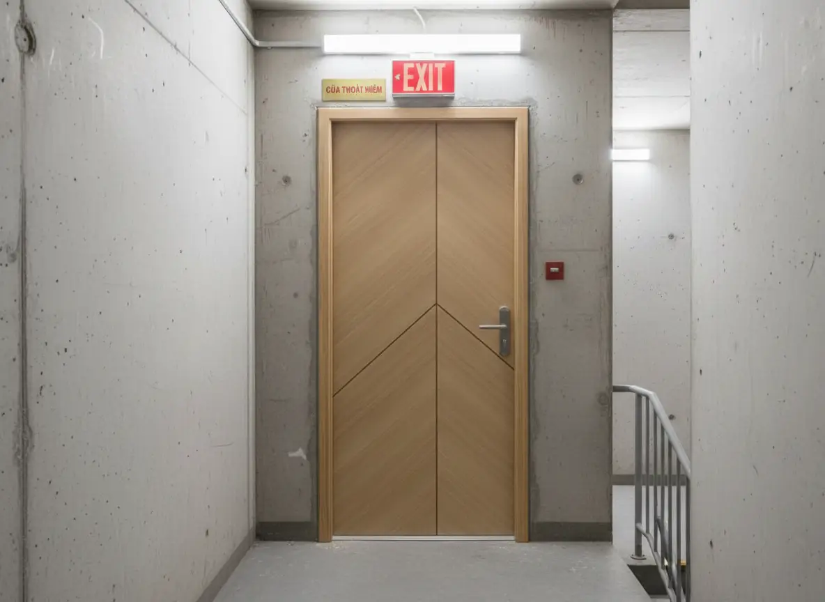 Cửa thoát hiểm chống cháy tại chung cư ở TPHCM