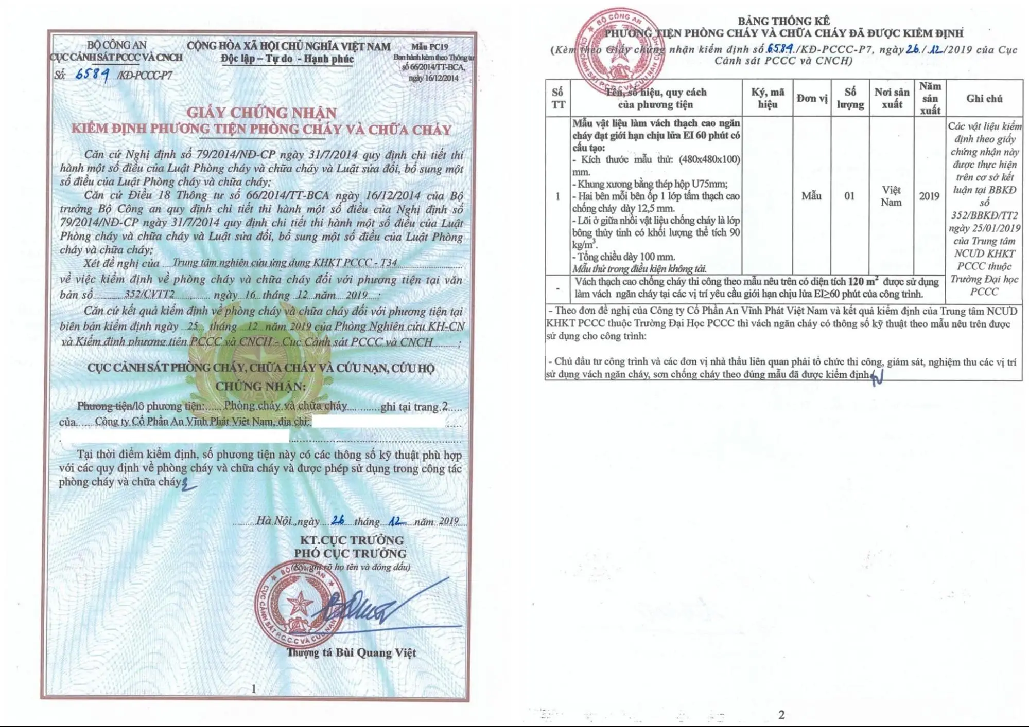 Giấy kiểm định PCCC cửa chống cháy theo quy định