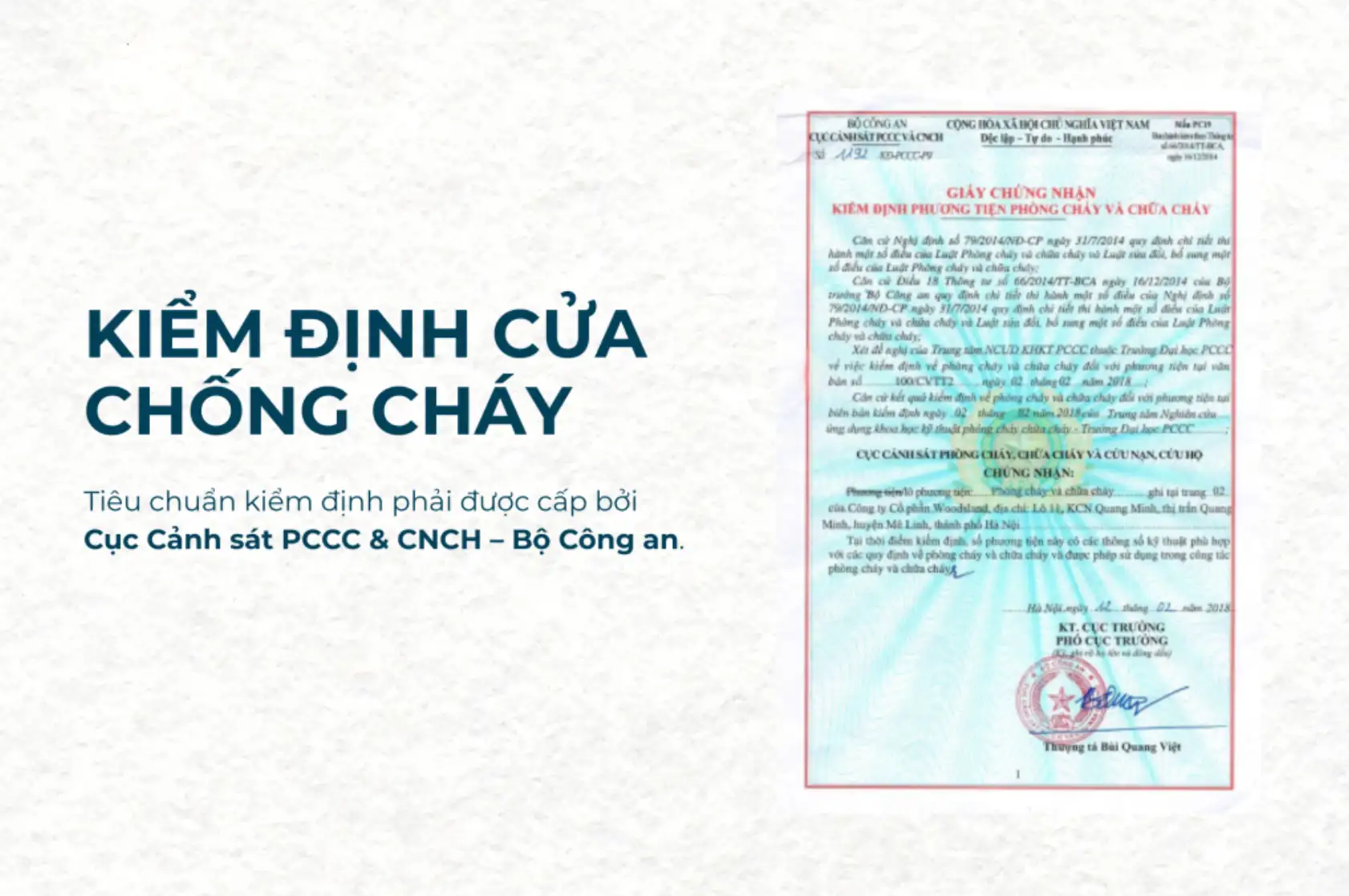 Hồ sơ PCCC cho cửa gỗ chống cháy trong công trình