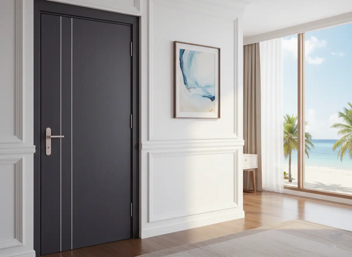 Không gian khách sạn ven biển hoàn thiện với hệ cửa composite phù hợp khí hậu