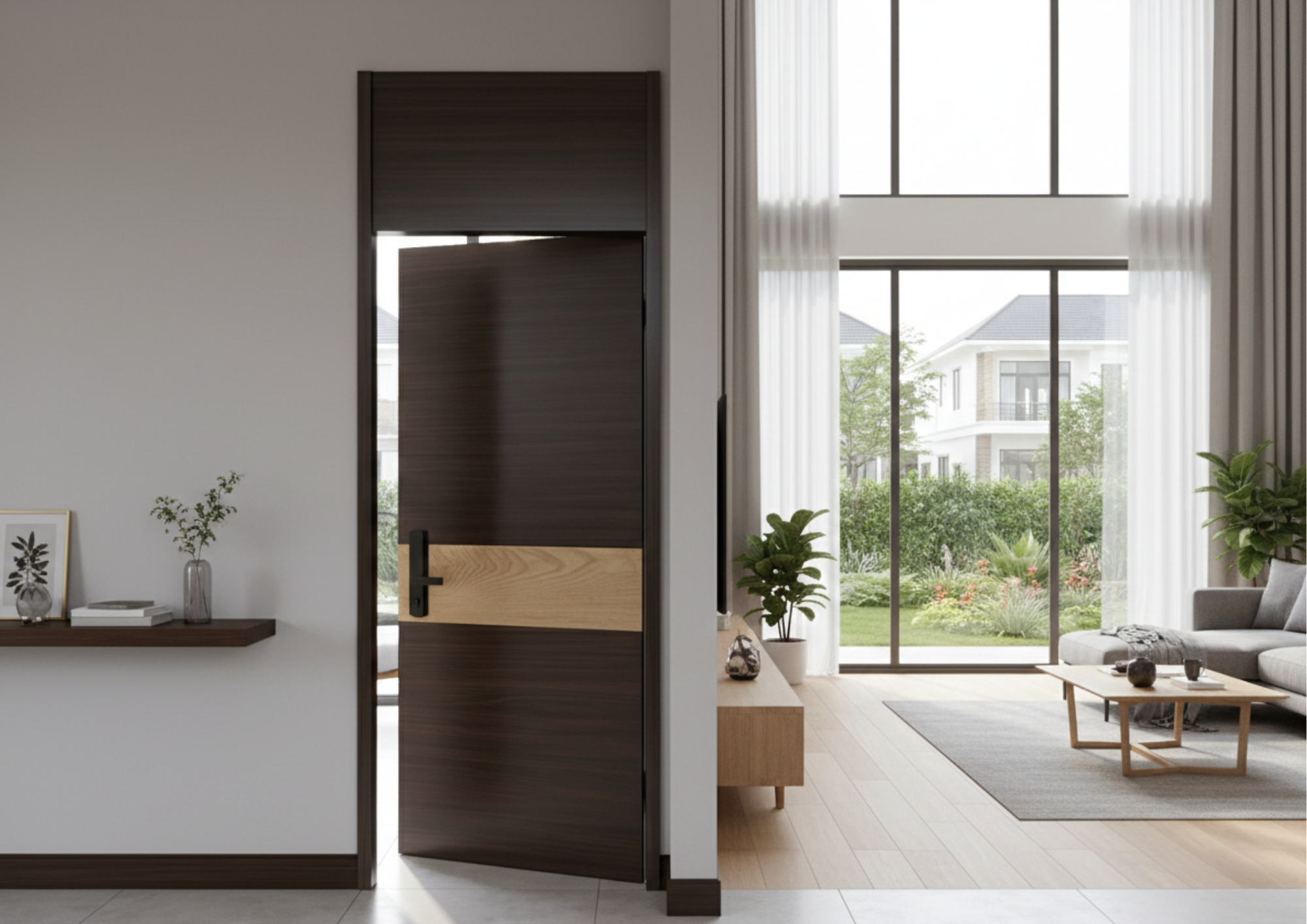 Lắp đặt cửa composite tại nhà phố khu vực Vĩnh Điềm Trung Nha Trang