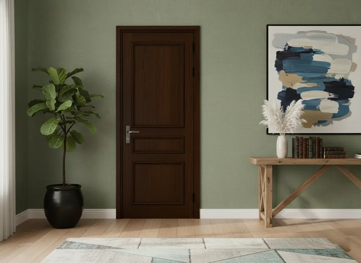 Mẫu cửa composite phong cách tối giản phù hợp nhà phố Quy Nhơn