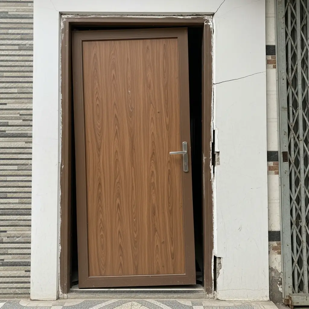 Ô chờ cửa chưa ổn định gây xệ cánh cửa composite tại Bình Định