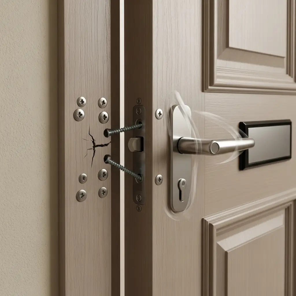 Vị trí bắt vít khuôn cửa composite sai gây rung cửa sau thời gian sử dụng