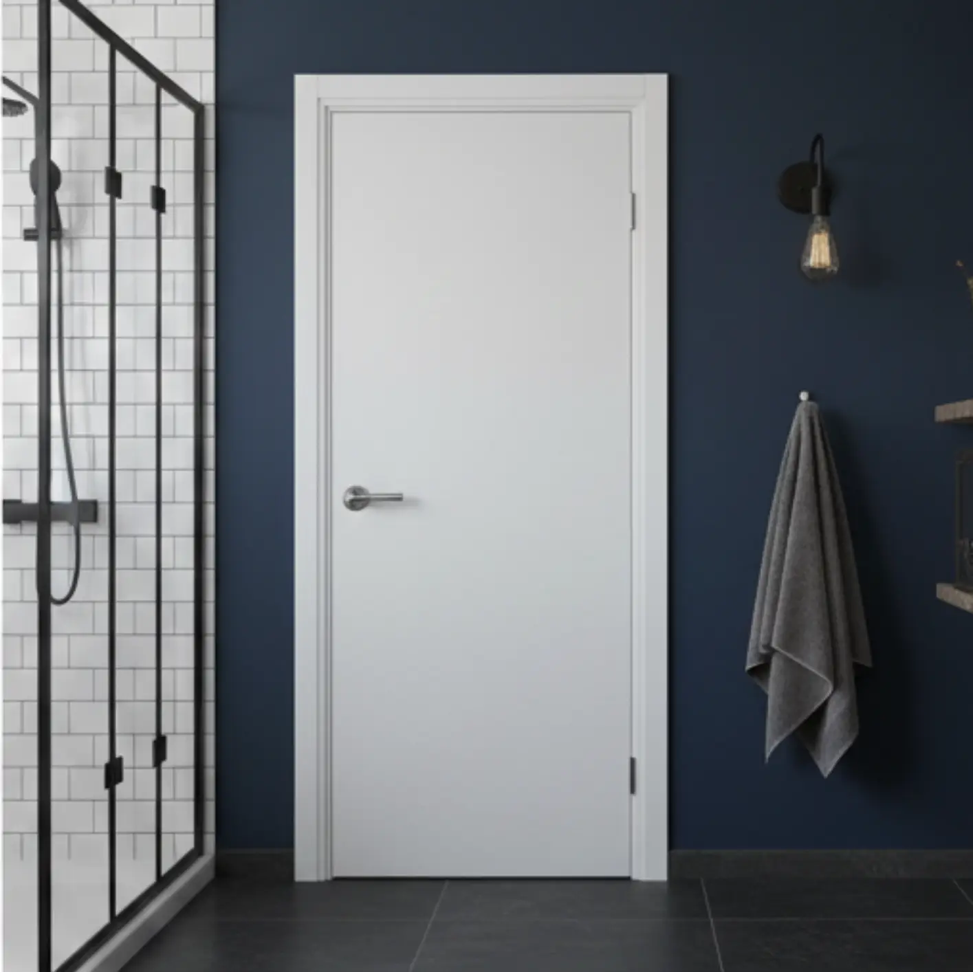 Cửa composite 40mm lắp khóa thông minh chắc chắn