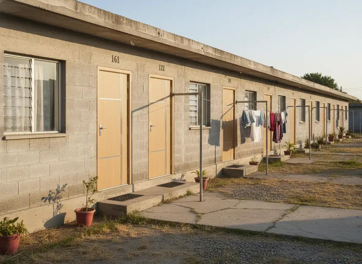 Cửa composite Bình Định sử dụng cho dãy nhà trọ cho thuê