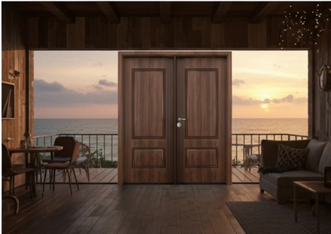 Cửa composite lắp đặt cho nhà cải tạo nâng tầng tại Nha Trang