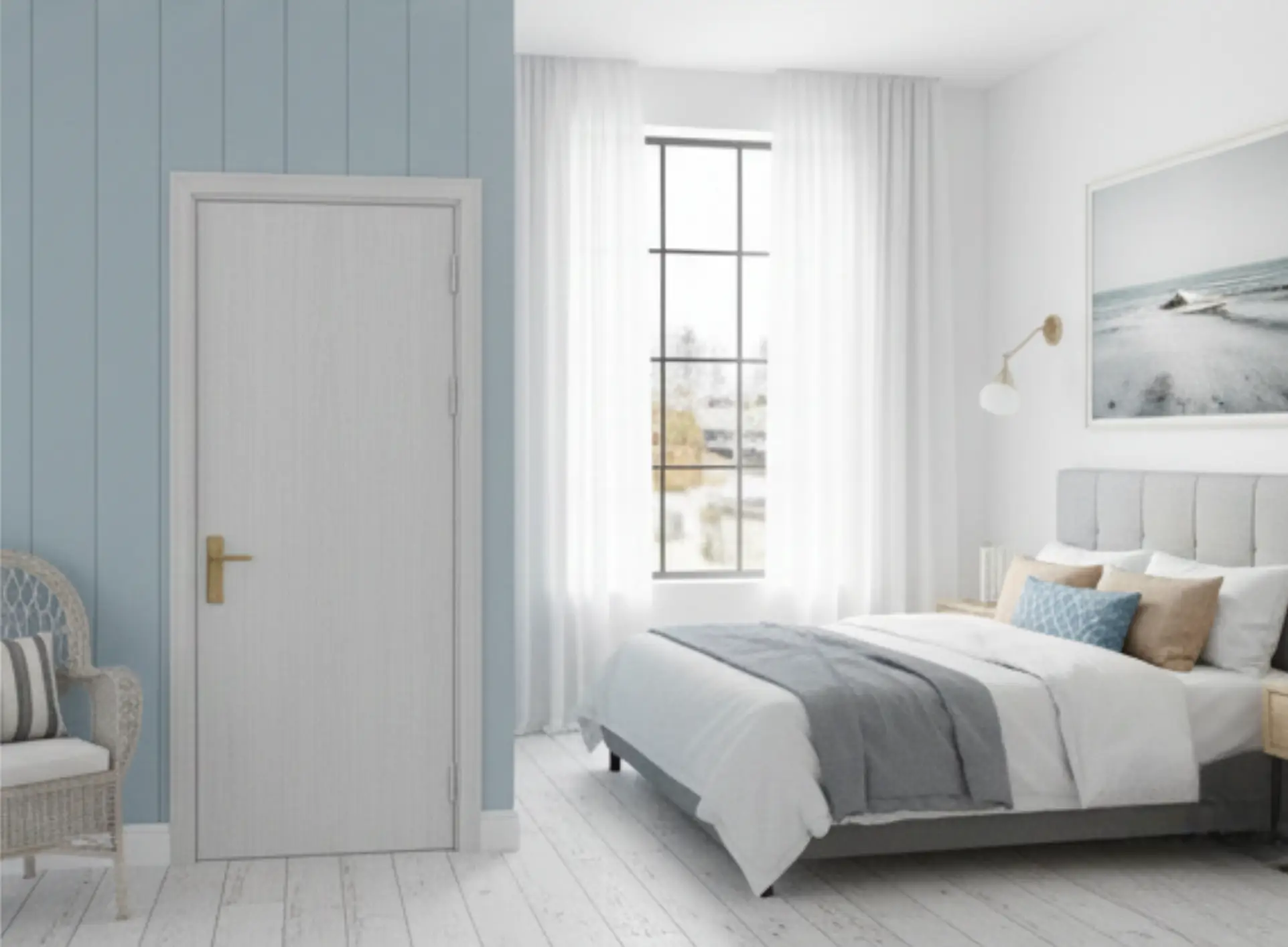 Cửa composite phòng ngủ nhà phố nội thành Sài Gòn