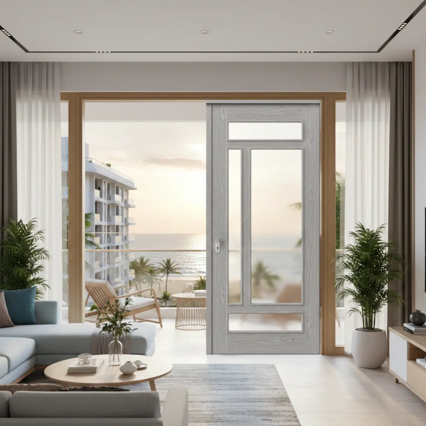 Cửa nhựa composite Quy Nhơn cho căn hộ ven biển cao cấp