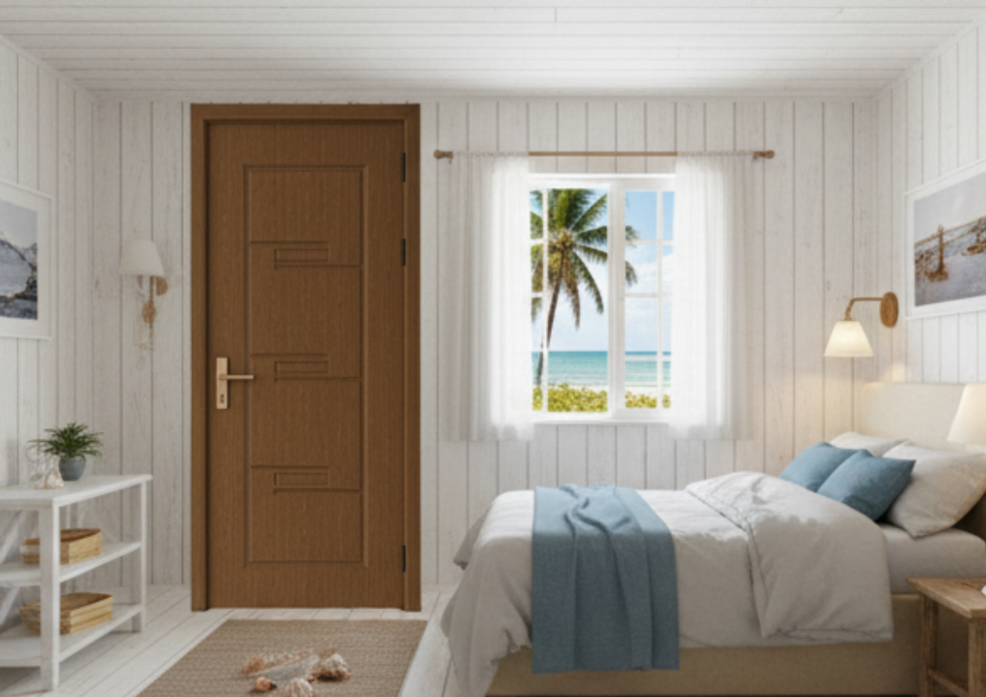 Cửa nhựa gỗ cho nhà nghỉ gần biển Nha Trang