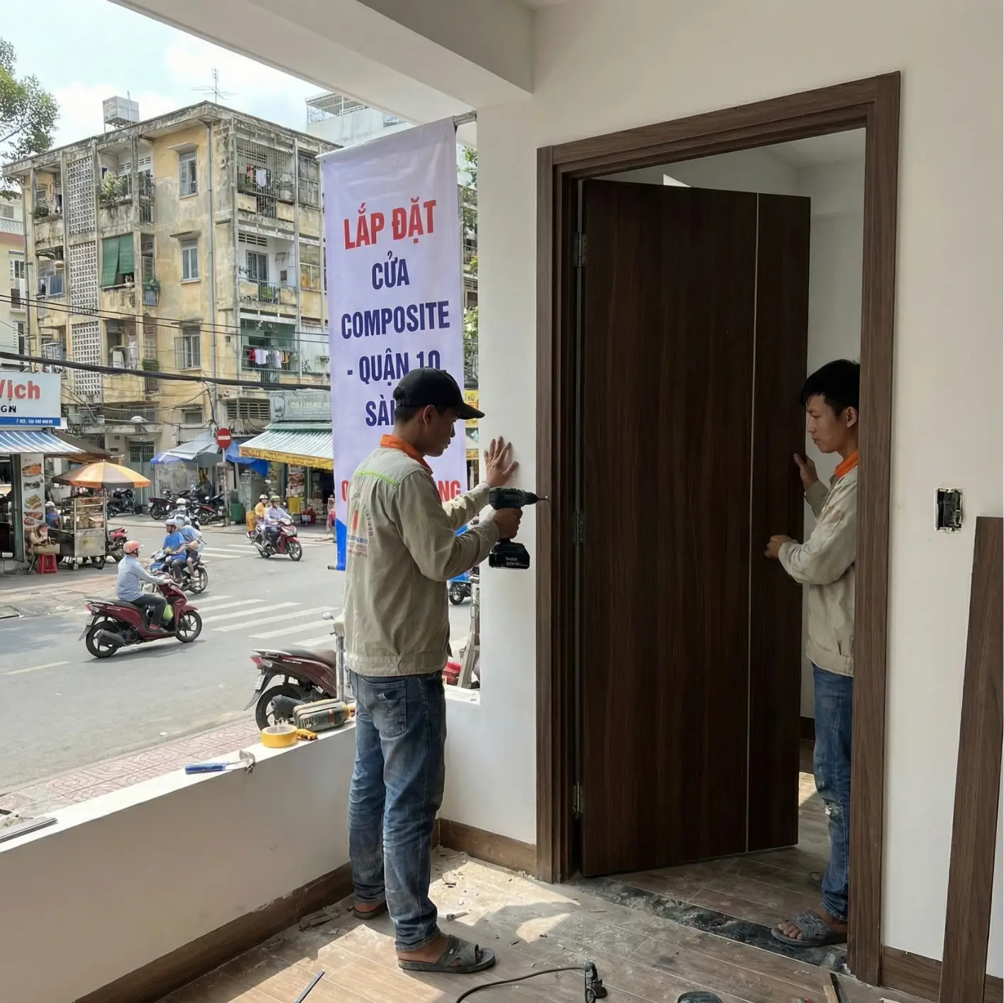 Thi công cửa composite tại Quận 10 Sài Gòn