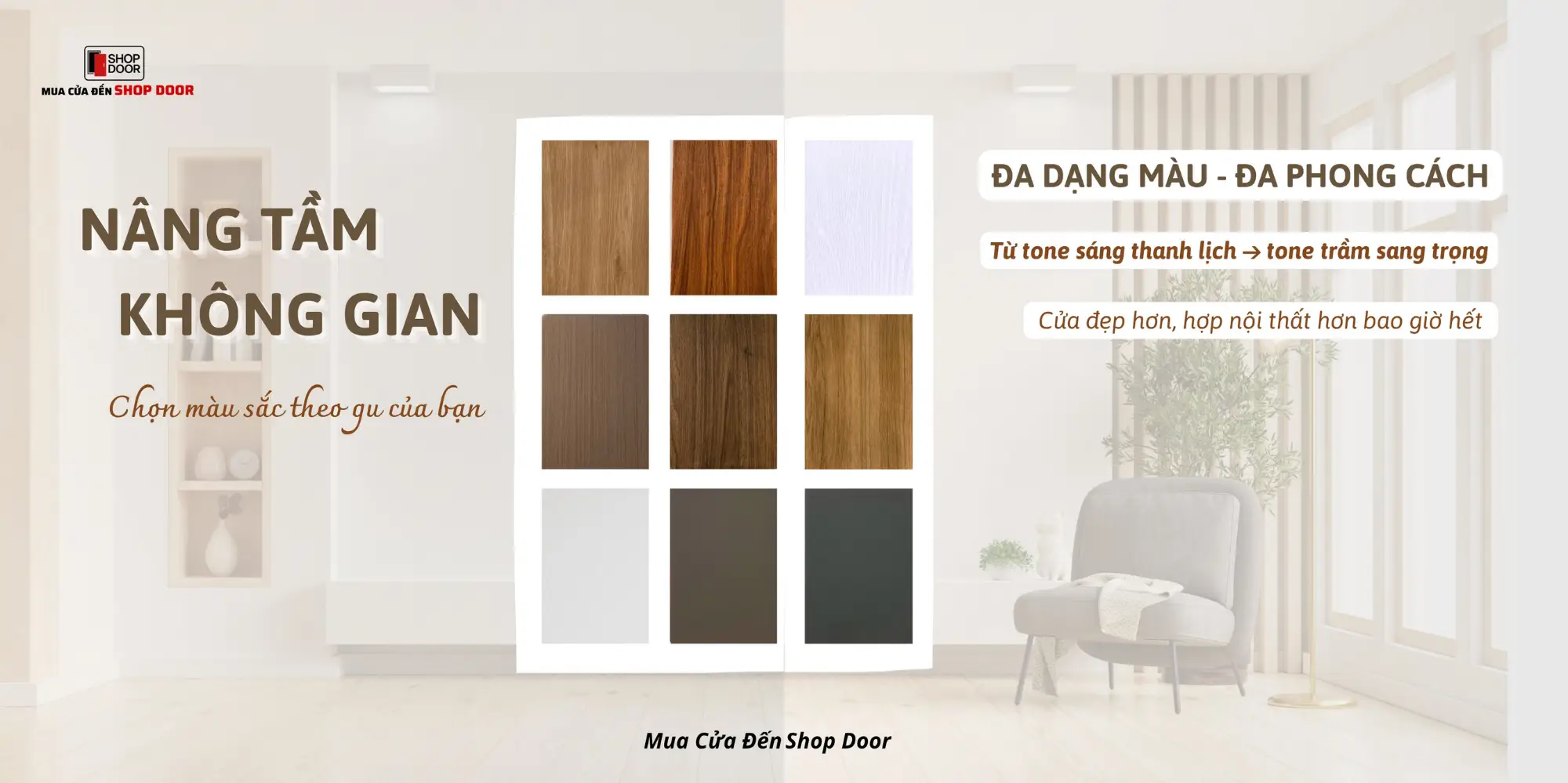 Bảng màu cửa nhựa giả gỗ composite phổ biến nhất hiện nay