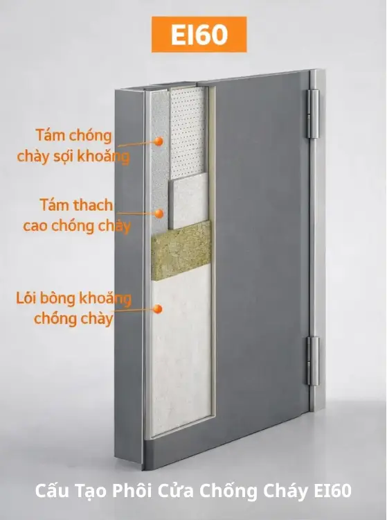 Cấu tạo chi tiết cửa chống cháy EI60 cho chung cư