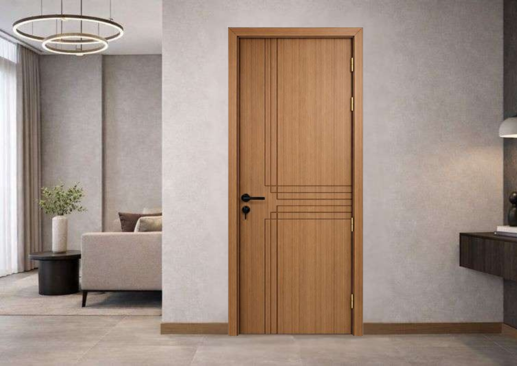 Cửa nhựa composite Shopdoor bền bỉ không xệ cánh và co ngót