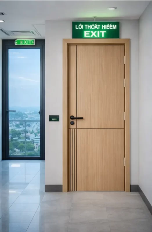 Hệ thống cửa chống cháy thang bộ thoát hiểm lắp đặt tại chung cư cao tầng Nha Trang