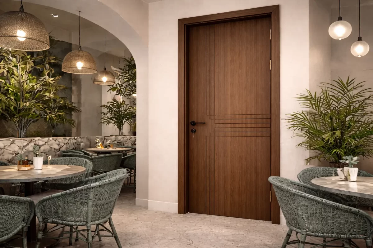 Thi công lắp đặt cửa composite chuyên nghiệp cho quán cafe tại Nha Trang