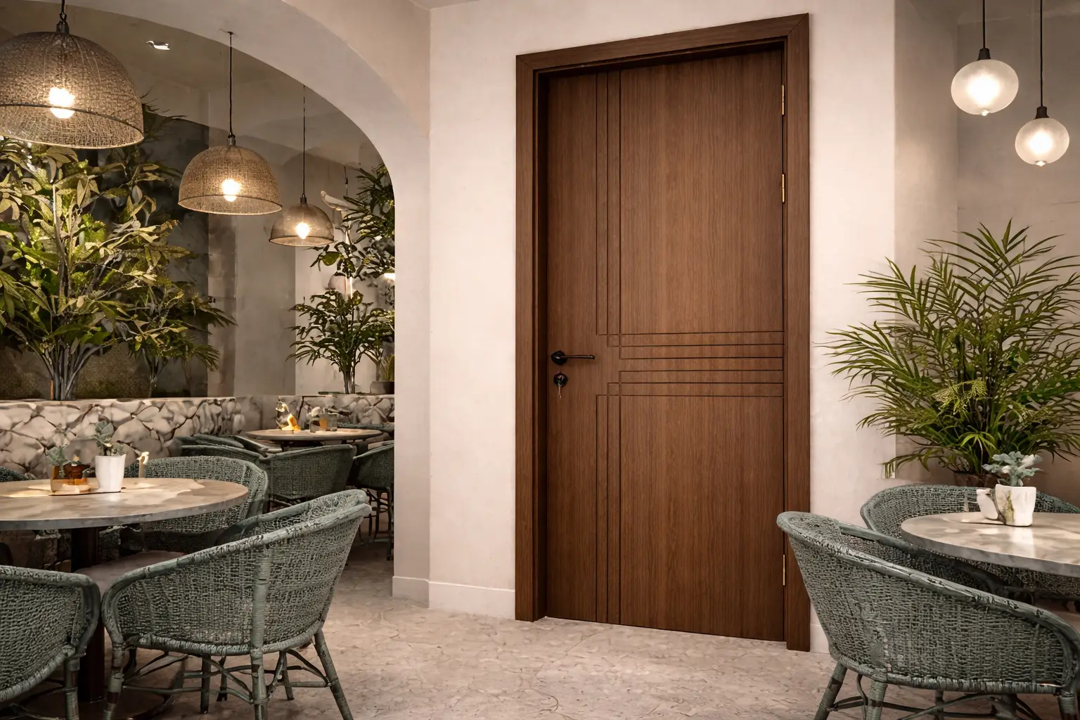 Thi công lắp đặt cửa composite chuyên nghiệp cho quán cafe tại Nha Trang