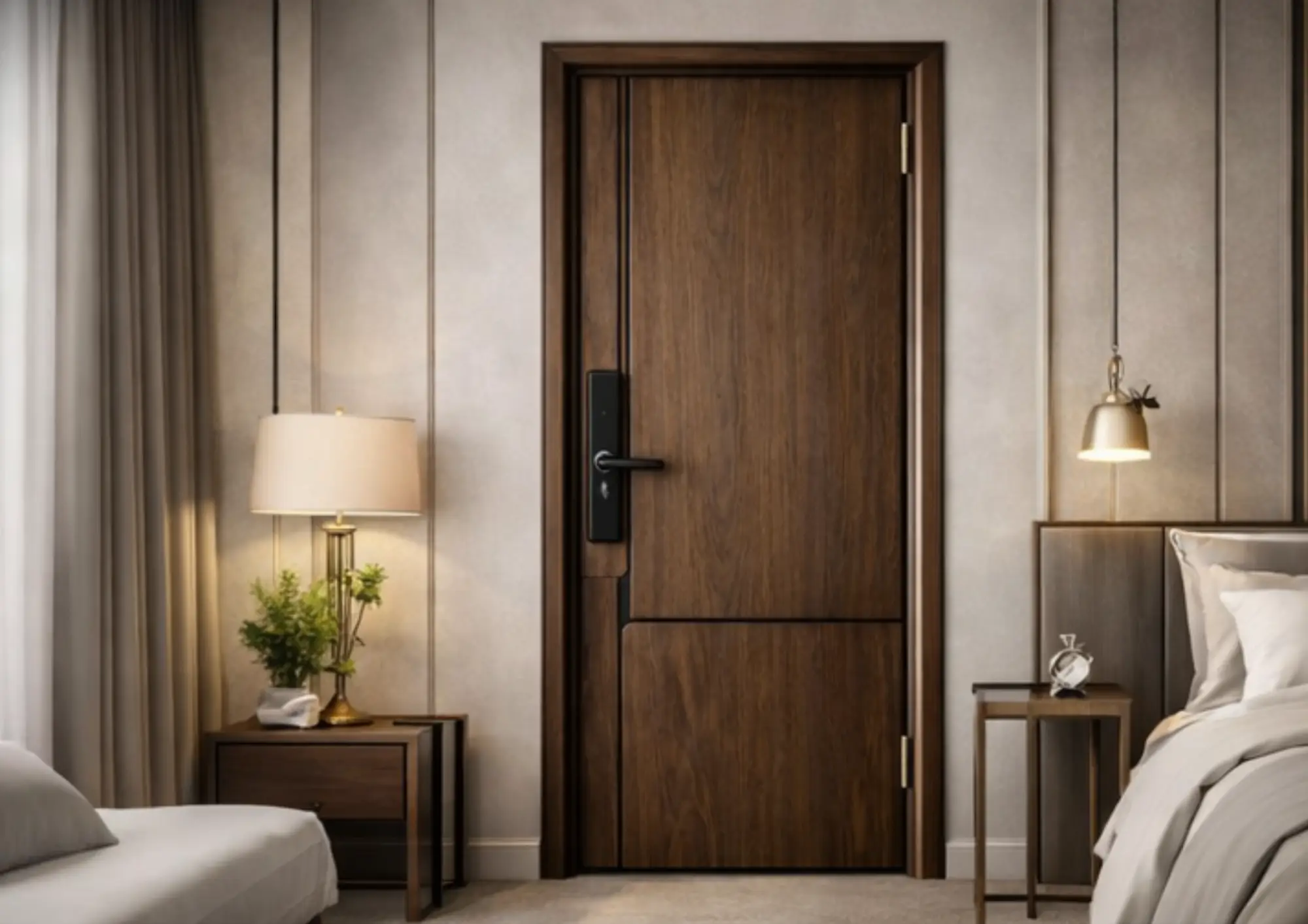 Lắp đặt cửa nhựa gỗ composite cách âm cho phòng ngủ biệt thự