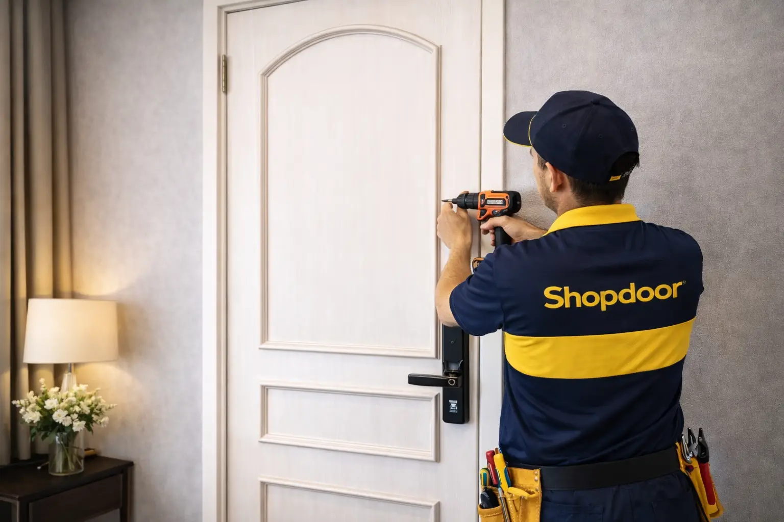 Lắp đặt cửa nhựa gỗ composite cách âm cho phòng ngủ biệt thự