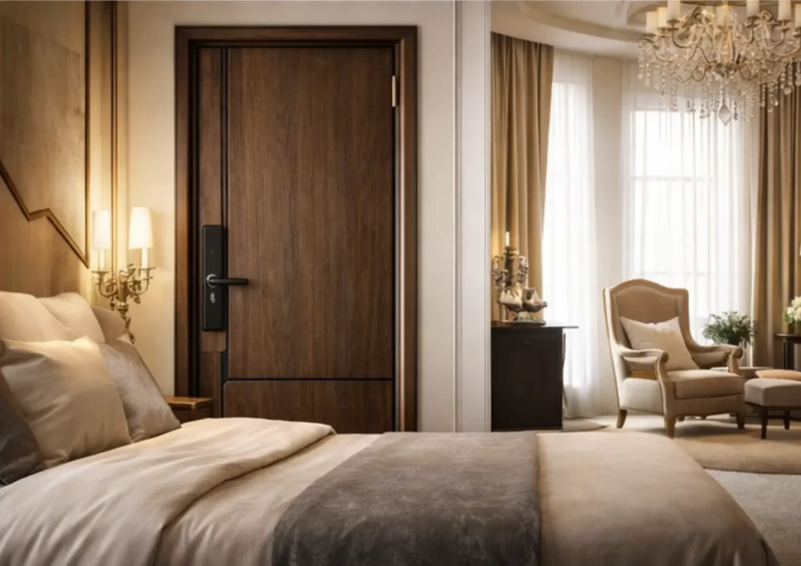 Mẫu cửa composite phòng ngủ căn hộ thiết kế sang trọng giúp cách âm hiệu quả
